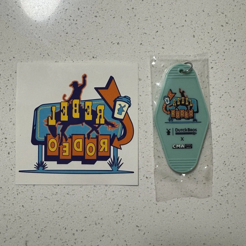 NEW Dutch Bros CMA‎ Bundle Keychain, Hotel Key, Tattoo, Coffee, NASHVILLE